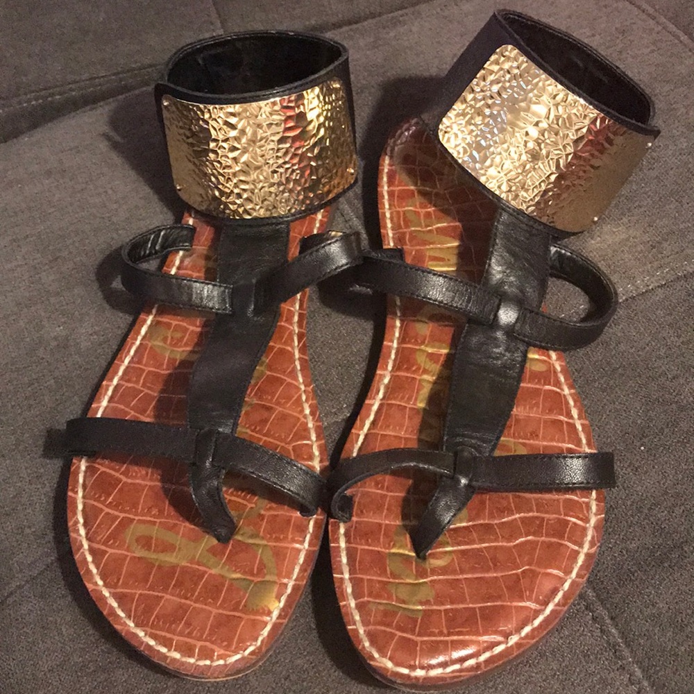Sam Edelman Gold Cuff Gladiator Sandals